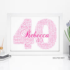 personalised 40th birthday gift for her