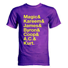 In the lakers' overtime win over san antonio last week, kuzma used a. L A Lakers 1987 Magic And Kareem And James And Byron And Coop And A C And Kurt Nba T Shirt Shred Shirts Online Store Powered By Storenvy
