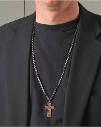 Montana Silversmiths Mens Nickel Faded Glory Cross Necklace