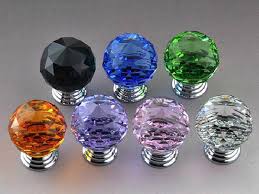 Sparkle Purple Glass Crystal Knobs