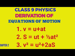 Equations Of Motion Class 9 Physics