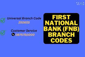 fnb branch codes universal code
