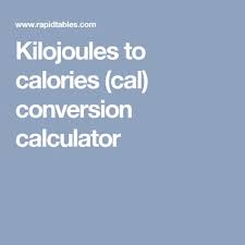 Kilojoules To Calories Cal Conversion Calculator
