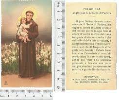 Questo post è stato letto 4716 volte. Sant Antonio Di Padova 1912 In Curia Arch Mediolani Con Preghiera Ed Ar Ebay