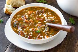 Beef Barley Vegetable Soup All Recipes Aria Art gambar png