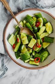 Toss all the salad ingredients together with the dressing in a large mixing bowl. Chinese Cucumber Salad Smashed Cucumber Salad A Beautiful Plate