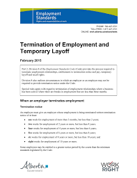 Termination Of Employment And Temporary Layoff