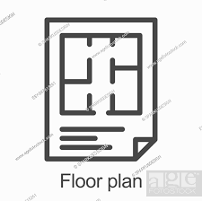 floor plan icon flat scheme isolated