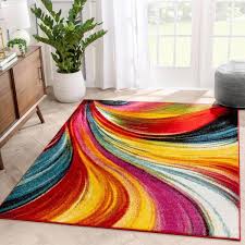 multi color modern abstract area rug
