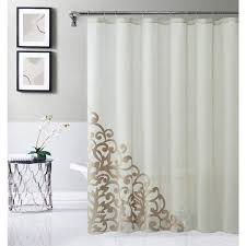 Appliqued Shower Curtain Linen