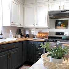 Now i cannot have them painted i cannot afford it and i cannot do the job myself. Painting Bottom Kitchen Cabinets Dark Green Jennifer Rizzo
