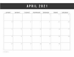 Free Printable April 2021 Calendars - World of Printables