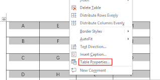 center the text in tables of word 2016
