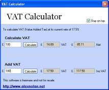 vat calculators for both 15 and 20 percent