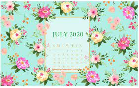 July 2020 Calendar Desktop Wallpaper