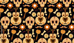 sugar skulls background wallpaper