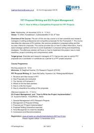 fp7 proposal writing and eu project