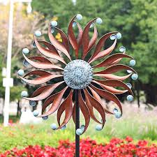 Flower Garden Wind Spinner Large Metal