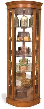 oak corner curio cabinet