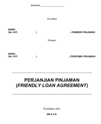 Perjanjian contoh surat pinjaman wang. Contoh Surat Perjanjian Sebelum Kawan Pinjam Duit