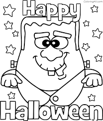 Halloween is a celebration which can be found in a number of countries on october 31, which dedicated to commemorate people who have died, including saints or saints (saints, hallows), martyrs, and all the faithful spirits. Cute Frankenstein Says Happy Halloween Coloring Page Coloringall