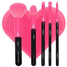 moda brush neon pink 6pc makeup brush
