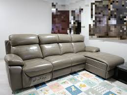 l shape full leather recliner sofa