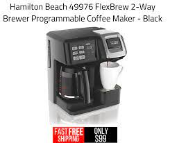 Maybe you would like to learn more about one of these? Hamilton Beach Flexbrew 2 Way Brewer Programmable Coffee Maker Black Coffee Type Coffee Maker Coffee