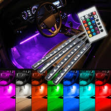 12v Car Interior Rgb 36 Led Strip Lights Foot Atmosphere Light W Remote Control Ebay