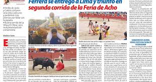 TAUROMAQUIAS - Primera bitácora taurina del Perú: Ferrera se entregó a Lima  y triunfó en segunda corrida de la Feria de Acho