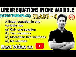 A Linear Equation In One Variable Has