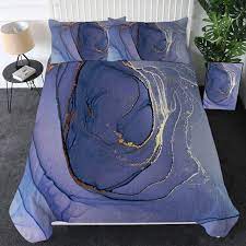 Marble Duvet Cover Bedding Purple Lilac