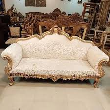 3 Seater Wooden Carved Sofa Set For Home