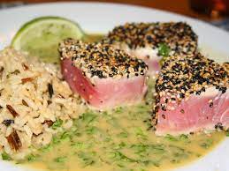 seared tuna with wasabi er sauce recipe