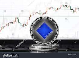 Waves Waves Cryptocurrency Waves Coin On Stock Photo Edit