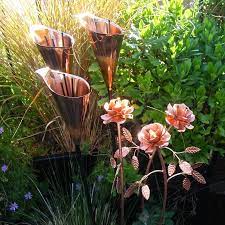 Copper Cala Lily Garden Sculpture By