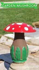 diy garden decor whimsical mushroom