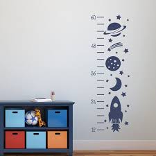 Rocket Growth Chart Decal Outer Space