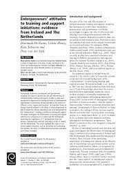PDF) Entrepreneurs' attitudes to training and support initiatives: Evidence  from Ireland and The Netherlands