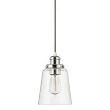 Home Decorators Collection 1 Light Polished Nickel Pendant With Clear Glass Shade And Silver Cord