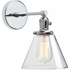 Industrial Wall Sconce With Glass Shade