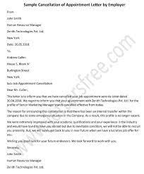 job appointment cancellation letter
