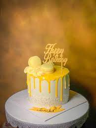 Birthday Cake In Yellow Colour gambar png
