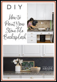 A further benefit of the kitchen backsplash is the protection it offers from splashes of water or food debris spoiling your new decoration. Diy Painted Stone Backsplash Love Your Abode