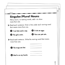 Singular And Plural Nouns Grade 1 Collection Printable