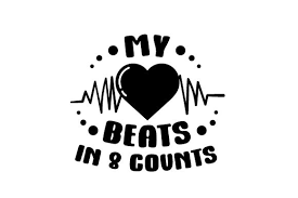 My Heart Beats In 8 Counts Svg gambar png