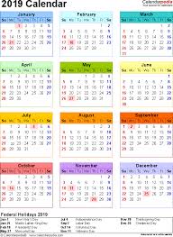 2019 Calendar Pdf 17 Free Printable Calendar Templates
