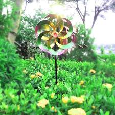 Dual Windmill Wind Spinner Garden Stake