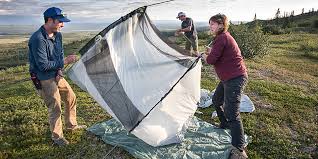Where do you put your tent when camping?