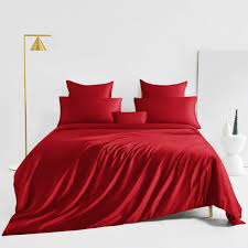 Red Silk Sheets Queen King Silk Bed